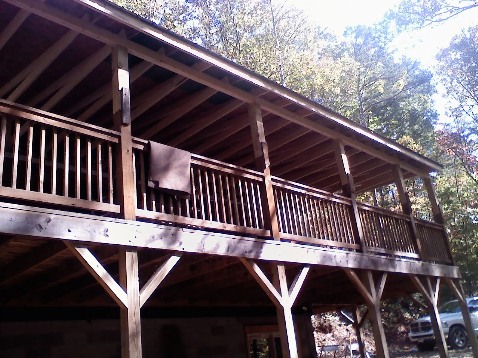 Timber framing under a new elevated porch and deck — Roof Leak Repair in Kuna by Roofing Brothers